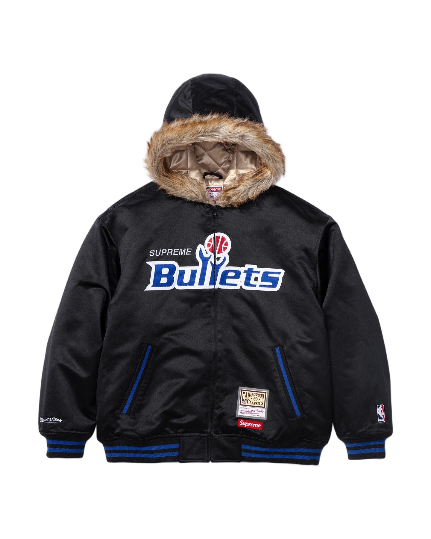 Supreme®/Mitchell & Ness® Teams Hooded Satin Varsity Jacket view 8